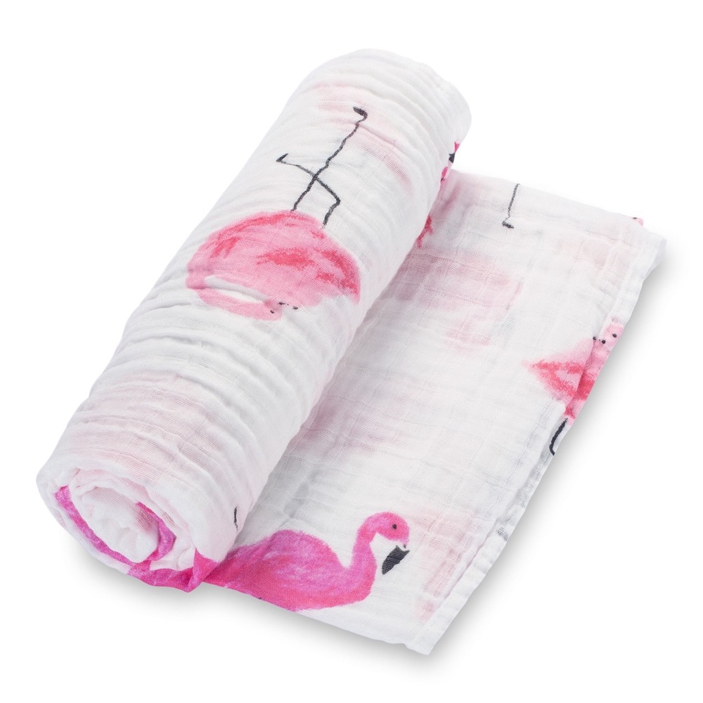 LollyBanks Pink Flamingo Swaddle Blanket